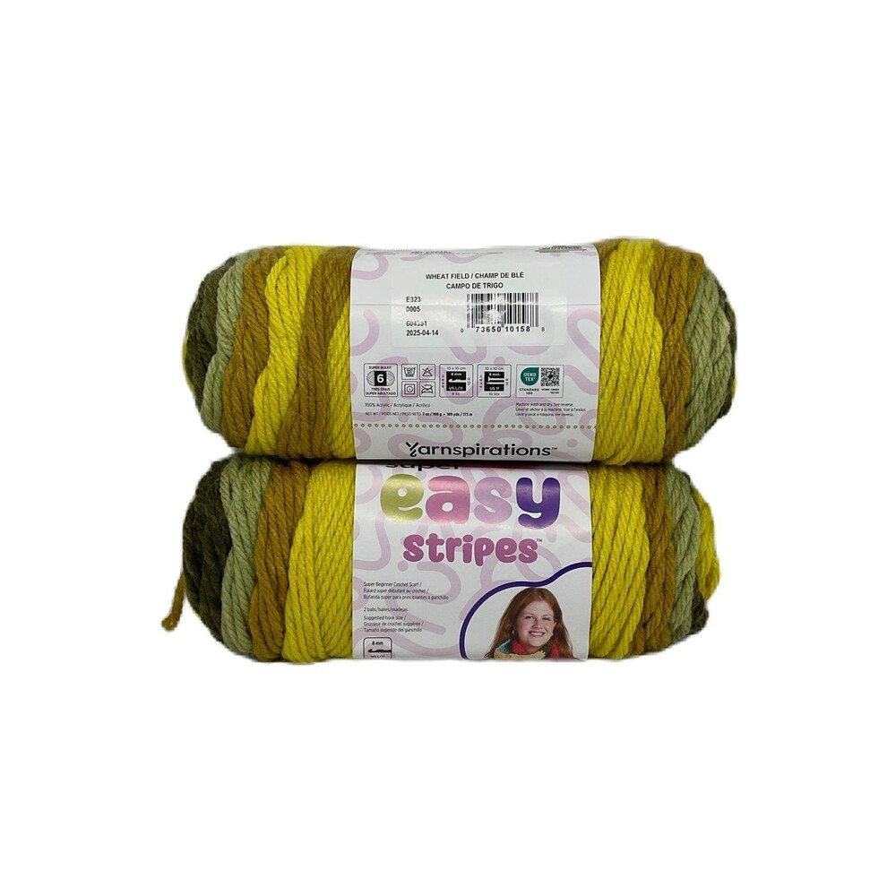 Yarnspirations-Red Heart-Super Easy Stripes Yarn “Wheat Field” (2 Skeins)
